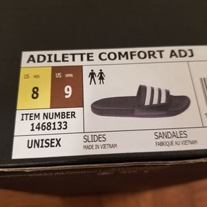 Adidas adilette comfort adjustable unisex size 8 men's size 9 women's new